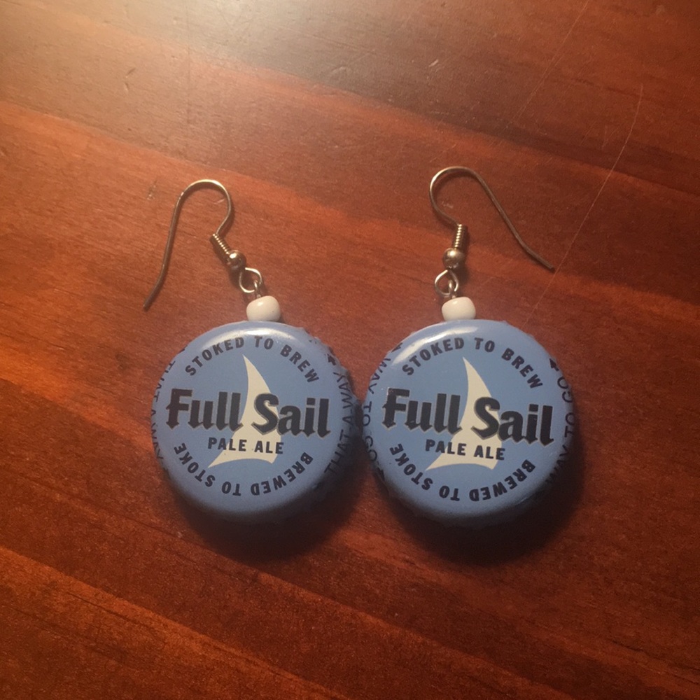 Full Sail Bottle Cap Earrings
